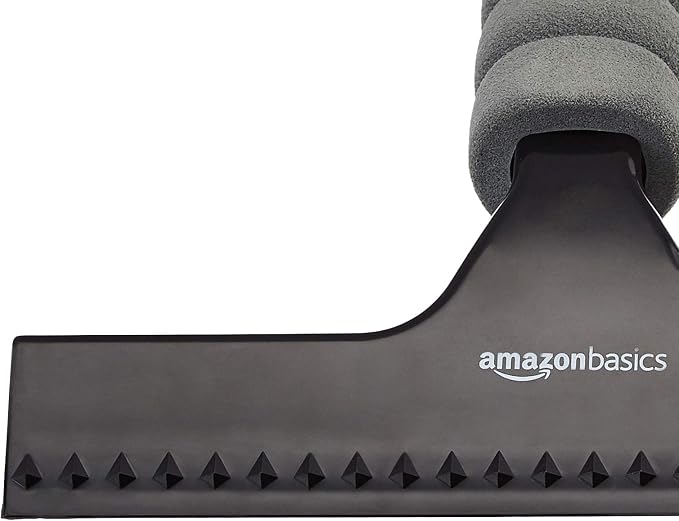 Amazon Basics All-Purpose Window Squeegee with Handle for Car Windshield, Shower, Glass, Mirror Cleaning, Silicone Rubber Blade, Streak-Free Results, Lightweight, Black, 8-inch