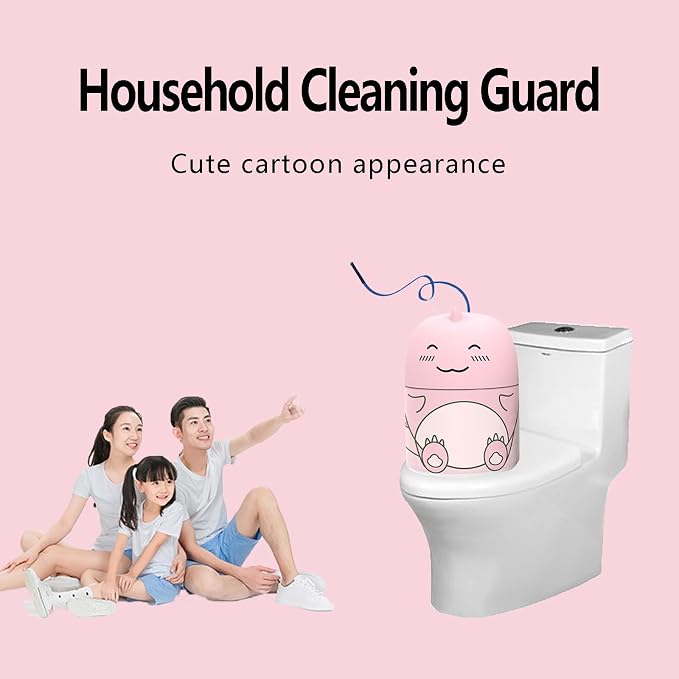 Toilet Bowl Cleaner Bottle Toilet Cleaning Tank Cleaner Pink Cute Dinosaur The Works Tank Bowl Cleaner Easy to Use Leaving Looking Fresh Decorative Household Bathroom Cleaning Supplies-Peach Scent