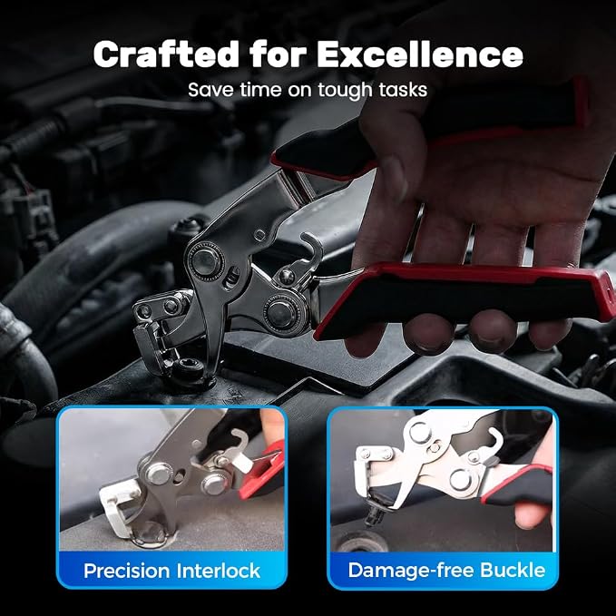 Car Clip Pliers Disassembly Tools, Heavy Duty Spring Loaded Auto Trim Removal Tool, Easily Removes Stubborn Clips Plastic Rivets Dashboard Bike Tire Fasteners (1pc)