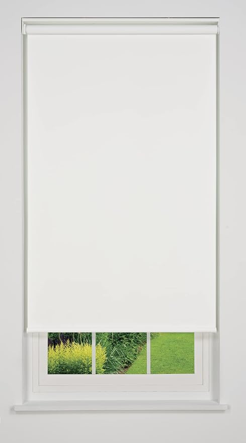 Customizable Cordless Blackout Sierra Collection Roller Shade, White 36" to 41" W X 72" H (Arrives 1/4" Narrower)