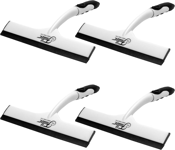 Fuller Brush Easy Grip Handheld Squeegee, Pack of 4 | For Shower Walls, Doors, Tub Surfaces, Windows, Mirrors & Vehicle Windshields, ThermoPlastic Rubber Blade