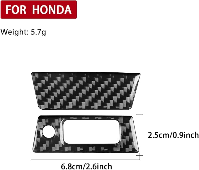 Real Carbon Fiber Trim for Honda Accord Accessories | for 2003 2004 2005 2006 2007，Reading Light Button Panel Cover，Thick Overlay Sticker Decal，Type-A