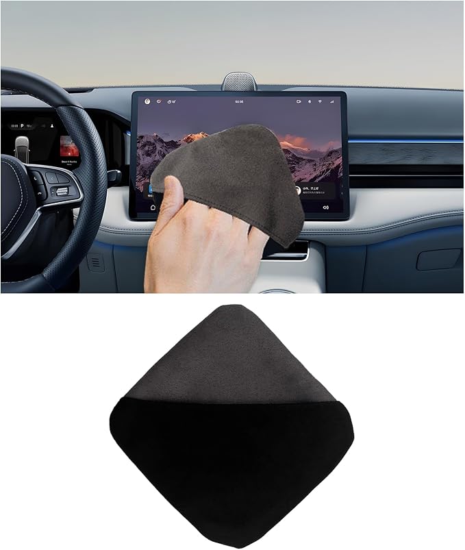 Car Screen Cleaner, 4.13"×4.13" Square Auto Touch Screen Cleaner Microfiber Cleaning Pad, Scratch-Free Microfiber Cleaning Wipe for Vehicle Dashboard LCD Display Laptop
