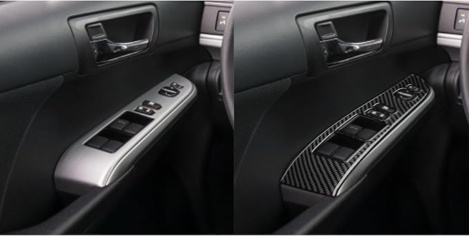 Real Carbon Fiber Trim for Toyota Camry Accessories | for 2012 2013 2014 Door Glass Lifting Control Panel Window Switch Panel Sticker Interior Thick Overlay Decal 2PCs