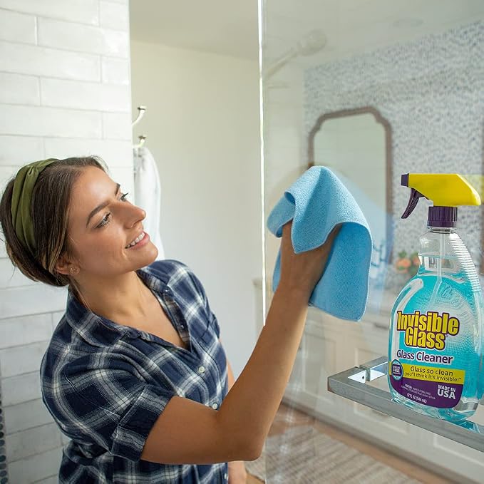 Invisible Glass 92194-2PK Premium Glass and Window Cleaner Spray – Cleans Glass, Windows, Mirrors, Shower Doors, and More – Streak-Free, Ammonia-Free, Tint-Safe – 32 fl oz (Pack of 2)