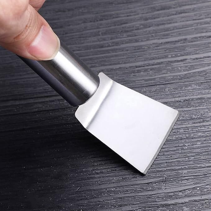2pcs Kitchen Gas Stove Cleaning Brass Wire Brush Putty Scraper Rust Grease Grime Cleaner