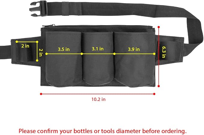 Tool Pouch, Waist Tools Bag Belt, Bottle Holster, Heavy Duty Working Tool Apron for Janitorial, Custodial, Housekeeping, Cleaning