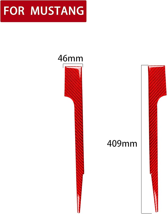 Red Real Carbon Fiber Trim for Ford Mustang Accessories | for GT Shelby 2005 2006 2007 2008 2009 Central Console Dashboard Panel Cover Kit Interior Thick Overlay Decal 6PCs