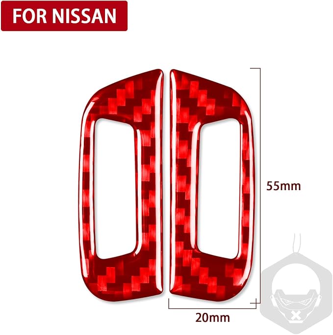 Red Real Carbon Fiber Trim for Nissan Rogue Accessories | for 2014-2020 / Rogue Sport 2017-2022 Air Outlet Vent Side Cover Sticker Interior Thick Overlay Decal