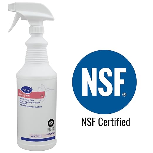 Diversey 94368259 SUMA INOX Stainless Steel Polish, Cleans Appliances, Brass, Copper & Polishes Metals, Ready-to-Use Spray, 32-Ounce (Pack of 6)