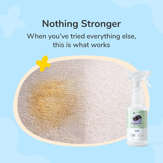 kin+kind Pee+Stain+Odor Destroyer - Fabric+Carpet - Maximum Strength - Stops Re-Marking - USDA Certified Biobased - Floral - 32 fl oz