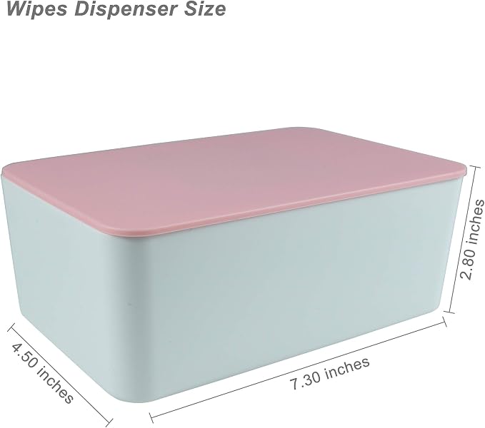 Diaper Wipes Dispenser, Tissue Storage Box Case, Wet Wipe Dispenser Holder | Refillable Wipe Container, Wipe Holder for Baby & Adult, Keeps Wipes Clean, Non-Slip, Easy Pull Wipes Pouch Case
