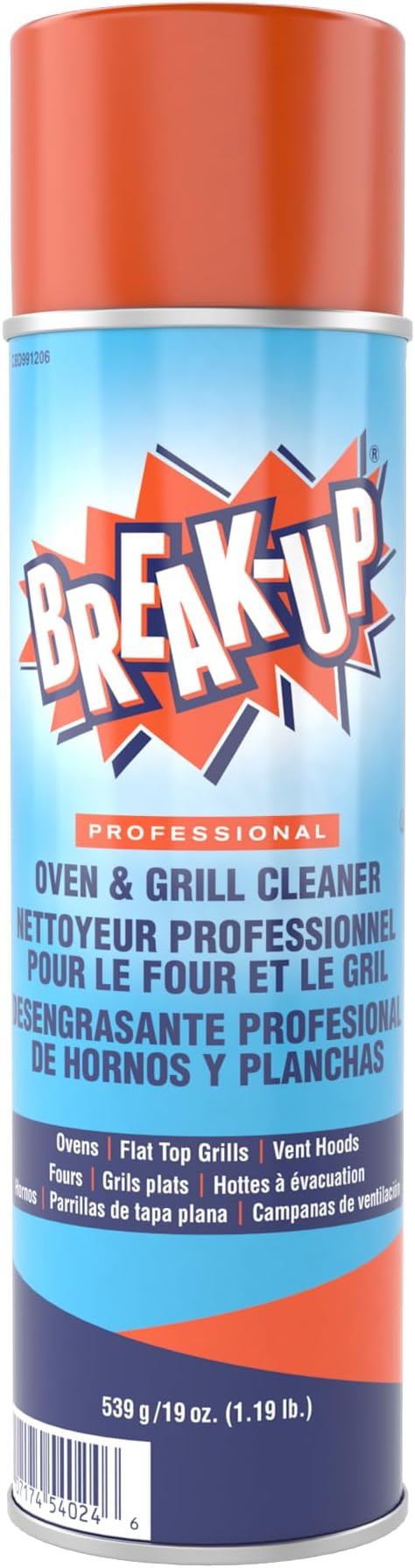 Diversey Break-Up Oven & Grill Cleaner, Aerosol Spray, 19 oz, 6 Pack | Heavy Duty Degreasing, Baked On Grease Removal, Ovens and Grills, Vent Hoods and Flat Tops
