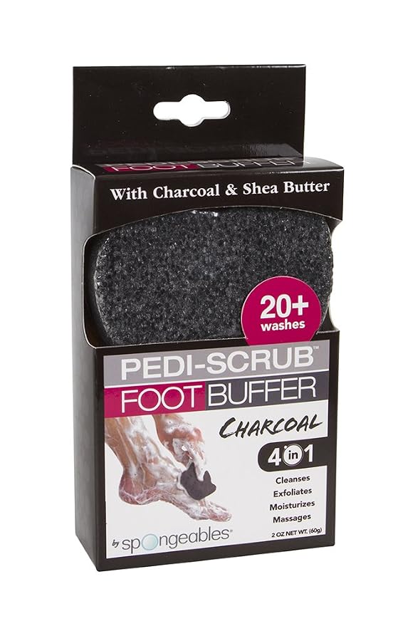 Spongeables Pedi Scrub Foot Exfoliating 20+ Wash Sponge, Sweet Sangria, 3 Count