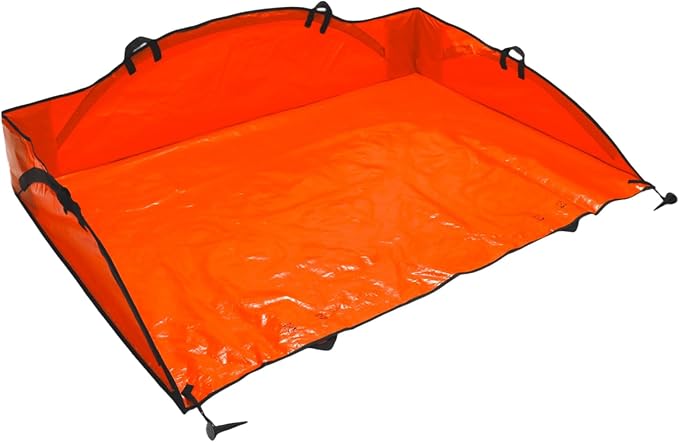 Leaf Tarp for Fast Yard Cleanup –Leaf Collection Tarp with 6 Handles & Ground Stakes – Lawn Leaf Bag for Raking, Garden Debris & Yard Waste Removal, Wind Proof, 4’ x 6’ Capacity