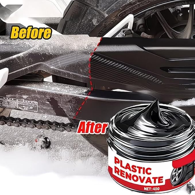Plastic Restoration Polish Cream Scratch Repair Wax Car Interior Trim Restorer Non Greasy Shine Protective Cleaner for Dashboard Door Panel Tire Care (80g)