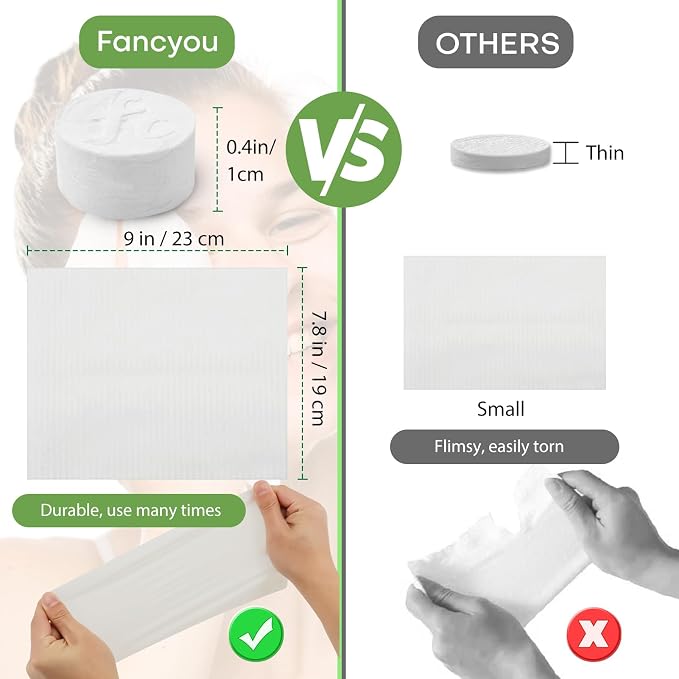 Compressed Towel Tablets 100 Count, Disposable Face Towels for Travel, Thick Soft Washcloths, Compact Coin Tissues for Skin Care, Gym, Camping, Home, 9 x 7.8 in