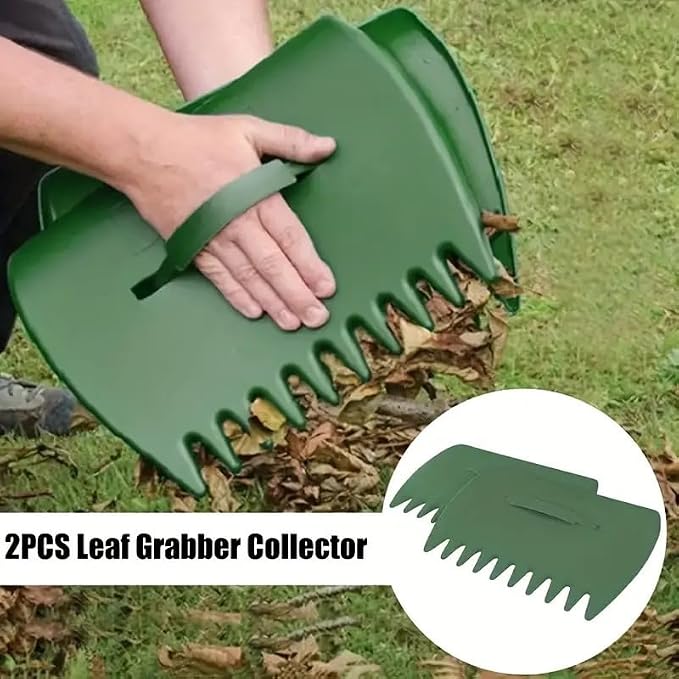 Outdoor Gardening Falling Leaf Collector Clip Plastic Hand Slicker for Leaves, Maple and Lawn Cleaning, Green