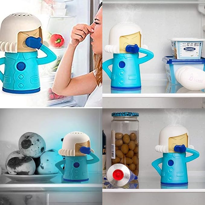 Abnaok Angry Mom Microwave Cleaner and Chilly Mama Fridge Deodoriser 2PCS Easily Clean in Minutes for Home or Office with English Manual