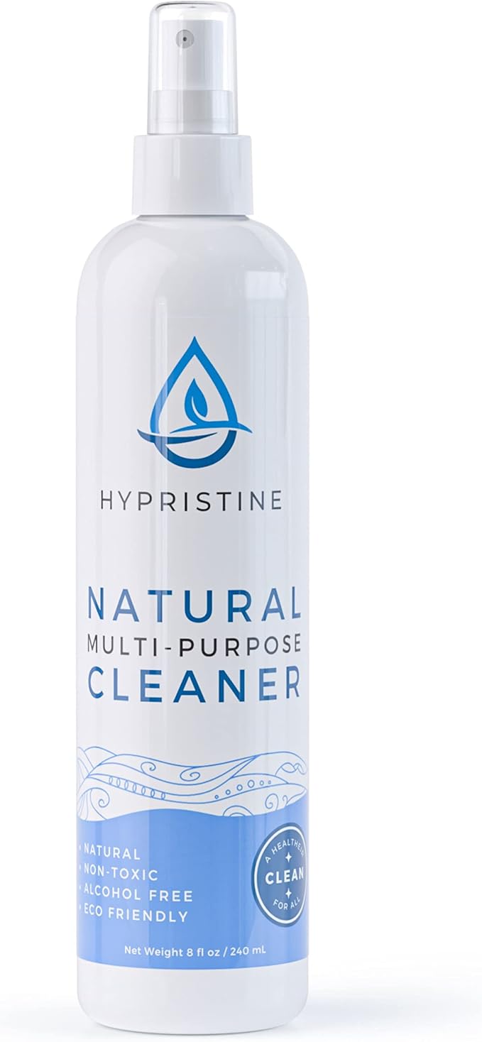 HYPRISTINE PURE Hypochlorous Acid Spray, Multi-Purpose Cleaner, Superior Shelf Life, 0% Bleach, 0% Alcohol, Food Contact Safe, Remove Pet Odor, Clean Any Surface