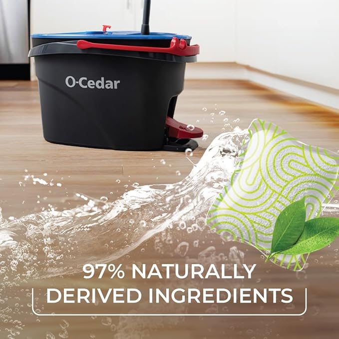 O-Cedar PACS Hard Floor Cleaner, Crisp Citrus Scent 24 Count (1-Pack) | Made with Naturally-Derived Ingredients | Safe to Use on All Hard Floors | Perfect for Mop Buckets
