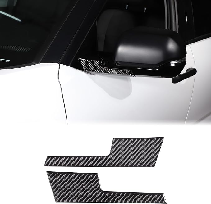Aunginsy Car Rear View Mirror Collision Avoidance Anti-Scratch Trim Sticker Compatible with Toyota Tundra/Sequoia 2022-2024 Real Carbon Fiber Decorative Sticker Protection Cover Exterior Accessories