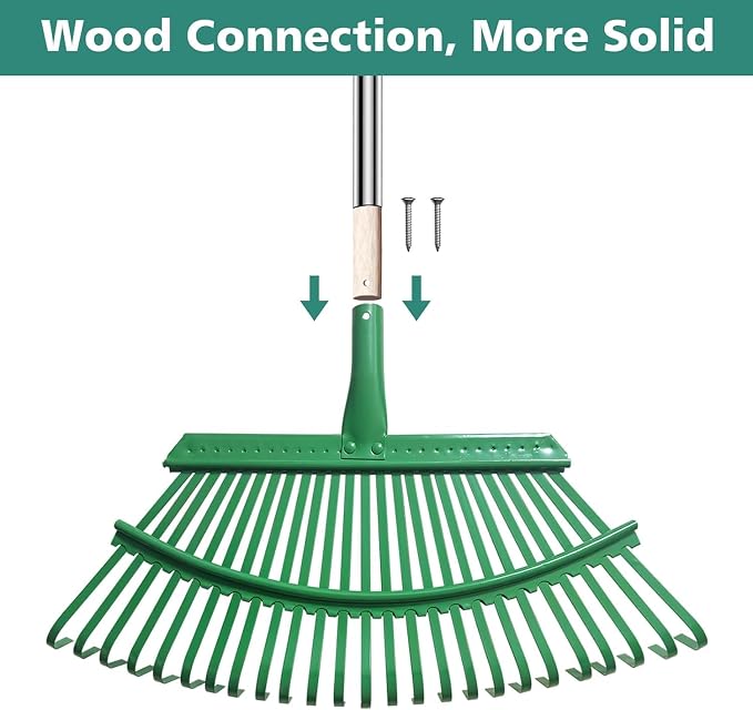 5-in-1 Garden Leaf Rake Tool Set ,53 inches Adjustable Leaf Rake with 2 Large Leaf Collector Bag,A Pair of Leaf Grabbers and A Pair of Work Gloves– Perfect for Yard Cleanup, Outdoor Gardening