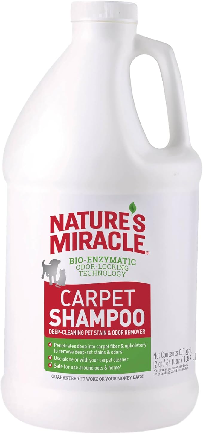Nature’s Miracle Carpet Shampoo, Bio-Enzymatic Deep-Cleaning Pet Stain And Odor Remover, 64 oz