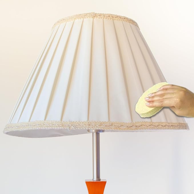Sparkle Plenty Dry Magic Lampshade Cleaner Sponge, Lamp Shade Duster, 2Pack | Effortless No Liquid Dust Removal for Fabric Shades, Window Blinds, Upholstery, Ceiling Fans, Chemical Free Block Lifts Grime