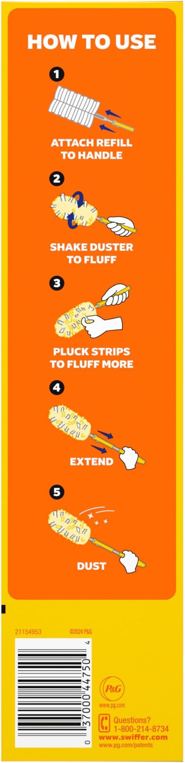 Swiffer Duster Kit with 3 ft Extendable Handle | Includes 1 Duster Extendable Handle (3 ft). 3 Heavy Duty Duster Refills. For Ceiling Fans, Vents, and Hard to Reach Places