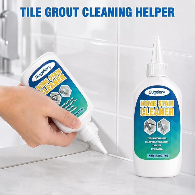 Sugelary Mold Stain Cleaner, 8 Fl oz All-Purpose Gel for Washing Machine Cleaner Front Loader Seal, Household Cleaner Gel for Bathroom Grout, Sink, Shower, Caulk, Washing Machine Cleaning Solution
