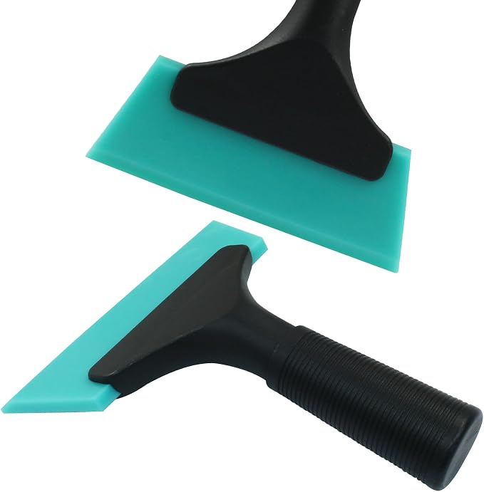 Hordion 2Pcs Small Squeegee 5" Rubber Blade Window Tint Squeegee Light Blue | Light Blue Mini Wiper for Car Windshield Mirror Shower Auto Cleaning