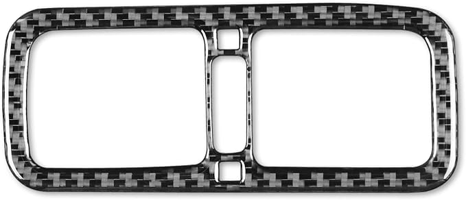 Real Carbon Fiber Trim for Infiniti Accessories | for G35 G37 X S 2007-2010 Center Console Armrest Rear Air Vent Outlet Frame Interior Thick Overlay Decal - A