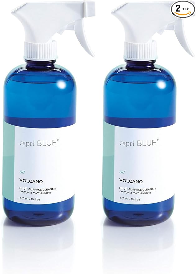 Capri Blue Volcano Multi Surface Cleaner Spray - Multi Purpose Cleaner - Cleaning Spray Safe for Countertops, Granite, & More - Vegan & Cruelty Free Cleaning Supplies (16 fl oz) (Pack of 2)