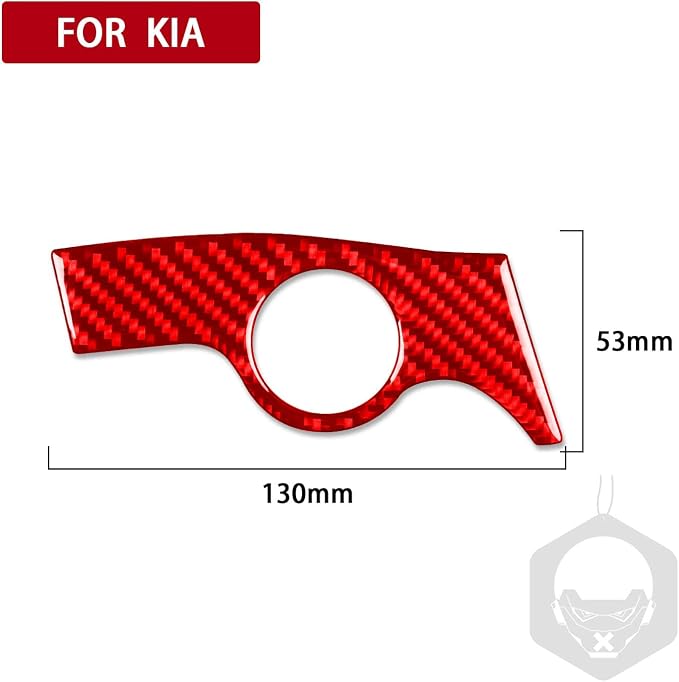 Red Real Carbon Fiber Trim for KIA Forte K3 Accessories | for 2019 2020 2021 2022 2023 2024 Engine Start Stop Sticker Interior Thick Overlay Decal