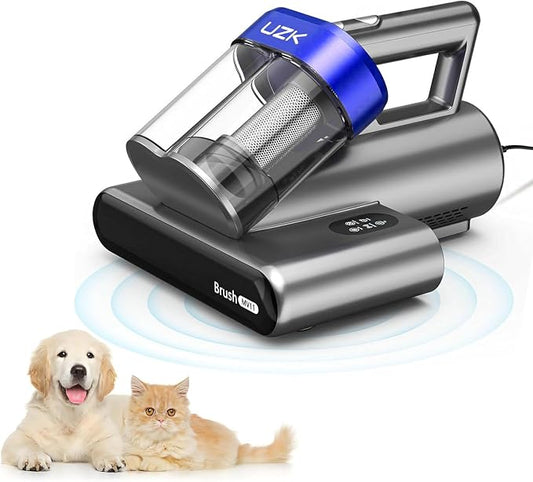 Mattress Vacuum Cleaner,Bed Vacuum Cleaner with UV-C Light,16Kpa,140°F Heat,Ultrasonic,Anion,Handheld Vacuums for Bed,Sofa,Couch,Crib(Corded, Blue Black)