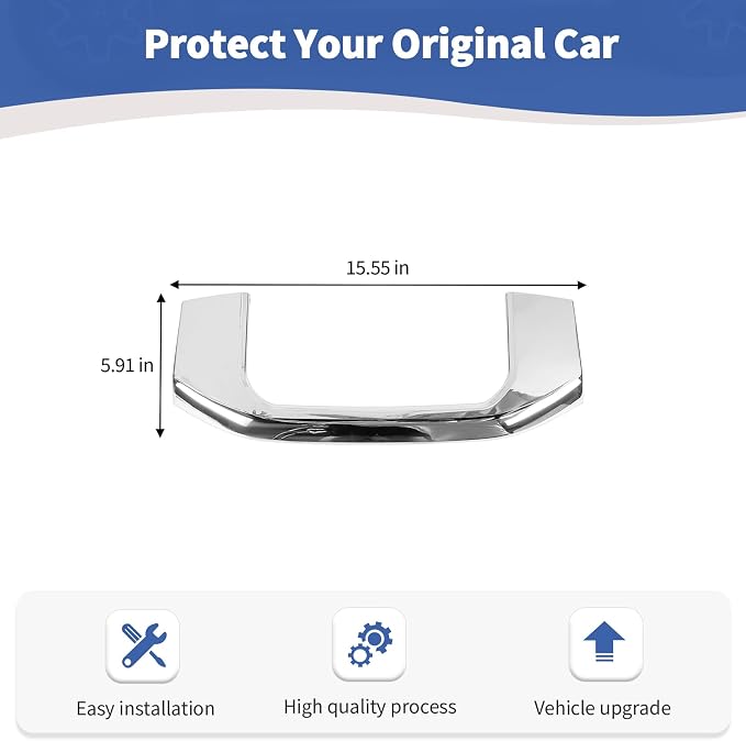 for RAM Center Dashboard Storage Bin Trim Cover Fit for RAM 2018-Present Chrome Interior Accessories