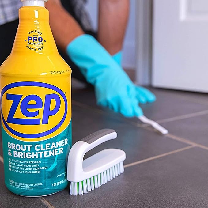 Zep Grout Cleaner and Brightener - 32 oz (Case of 12) ZU104632 - Make Grout Look New Again, Just Like Magic