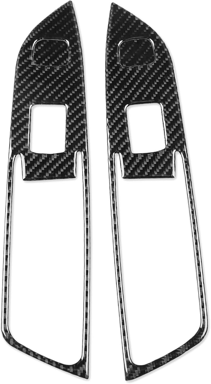 Rear Door Window Switch Stickers Fit for Chevrolet Blazer 2019-2025 | for L/LT/RS/Premier | Real Carbon Fiber | Rear Door Window Switch Control Panel Cover | Anti-scratch | Self-adhesive
