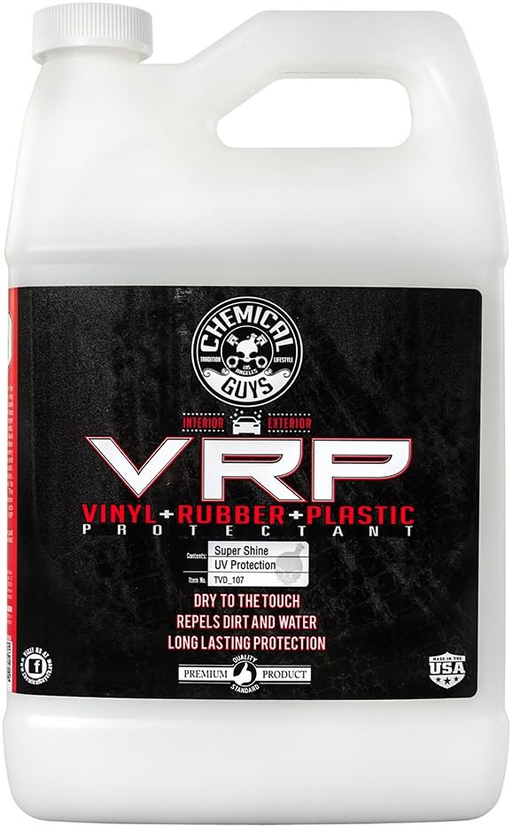 Chemical Guys, VRP Vinyl, Rubber & Plastic Dressing, Dry to Touch, 1 Gallon | Satin shine on tires, trim, dashboards and weatherstripping, non-greasy and dry to the touch, indoors or out