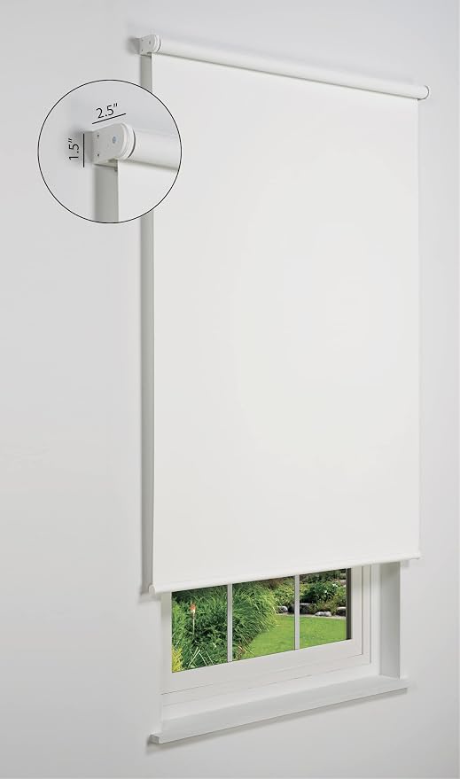 Customizable Cordless Blackout Sierra Collection Roller Shade, White 36" to 41" W X 72" H (Arrives 1/4" Narrower)