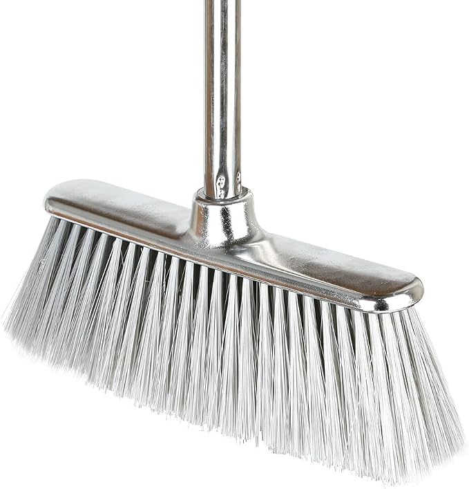 Indoor Soft Bristle Broom, 13-Inch Angle Head, Adjustable Handle
