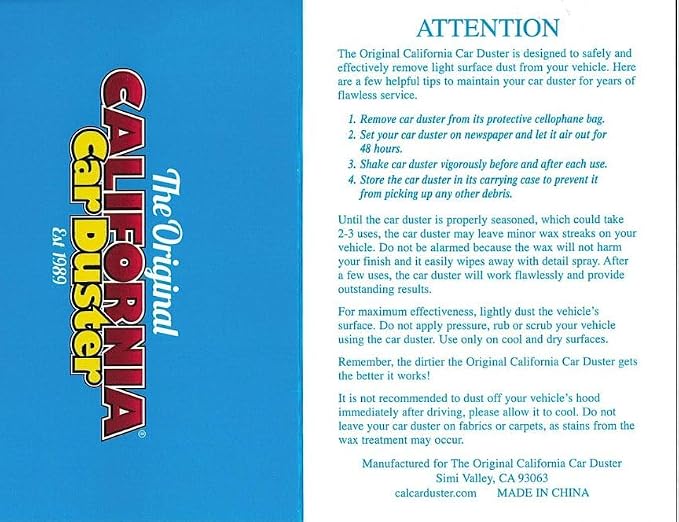 The Original California Car Duster Detailing Kit with Plastic Handle, Model Number: 62445 , Red