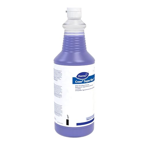 Diversey CREW 94476081 Super Blue Mild Acid Liquid Toilet Bowl Cleaner, Removes Rust, Scale & Stains, Citrus Scent, Ready-to-Use Squeeze Bottle, 32-Ounce (Pack of 12)