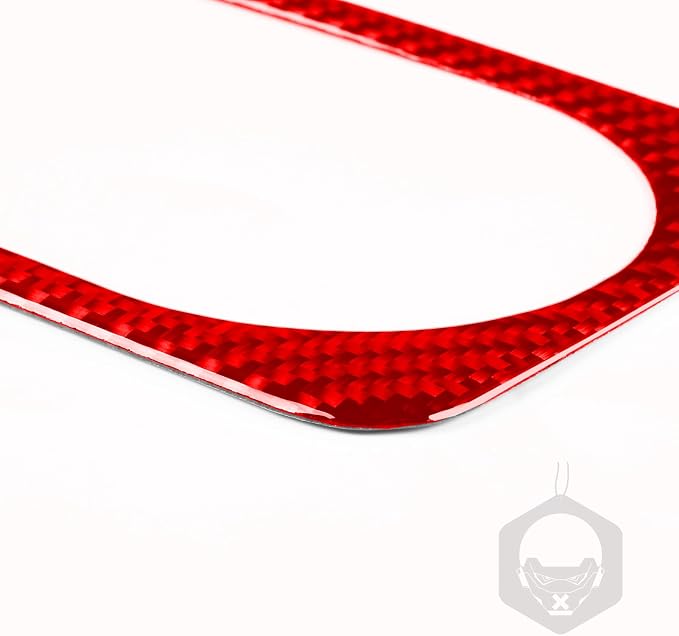 Red Real Carbon Fiber Trim for KIA Forte K3 Accessories | for 2019 2020 2021 2022 2023 2024 Rear Cup Holder Panel Cover Sticker Interior Thick Overlay Decal