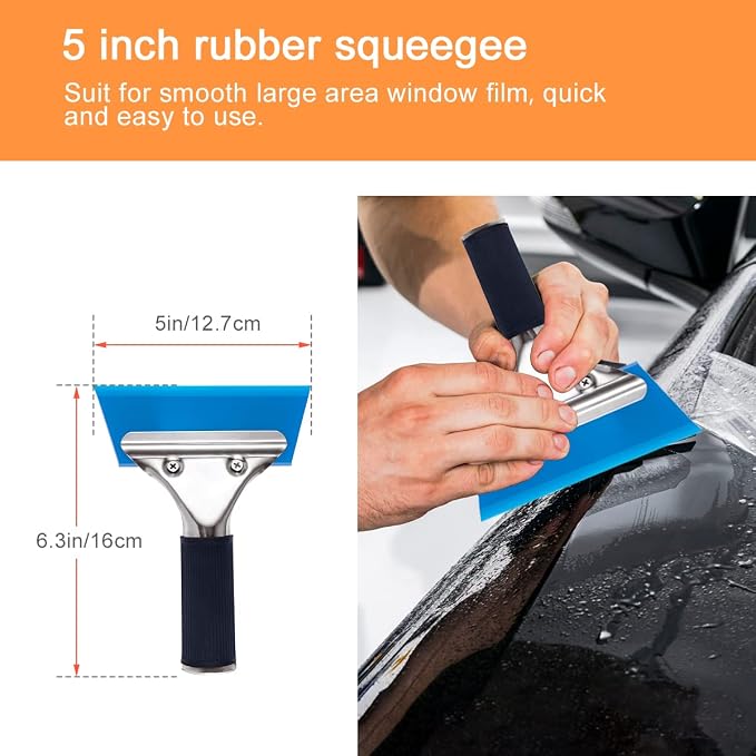 Luxiv Car Window Tint Application Tools Kit, 9 Pcs Vehicle Glass Protective Film Installing Tool, Squeegee Automotive Film Scrapers