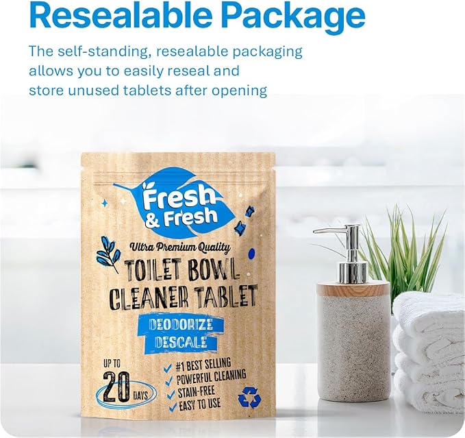 Disposable Toilet Bowl Cleaners(20 Tablets) Odor Eliminator, Fresh Scent, Multipurpose Residential and commercial Toilet Cleaners 2-3 week Lasting Toilet Bowl Cleaner