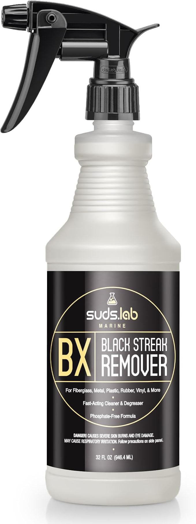 Suds Lab Marine BX Black Streak Remover – Fast-Acting Cleaner for Boats, Fiberglass, Vinyl & More, 32 oz.
