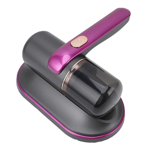 Ymiko Mattress Vacuum Cleaner, Handheld, Purple, 2 Speeds, HEPA Filter, Dual Pulsating Pads, 185ml Dust Cup, Cordless, Portable, For Mattress, Sofa, Bed, Pillow, Carpet