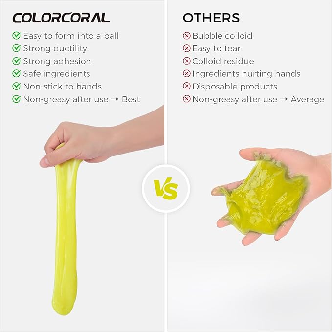 ColorCoral 2Pack Keyboard Cleaning Gel Kit Universal Dust Cleaner,Yellow | Car cleaning putty for PC Keyboard Car Detailing Slime Cleaning Laptop Dusting Home Office Electronic Computer Cleaning Slime
